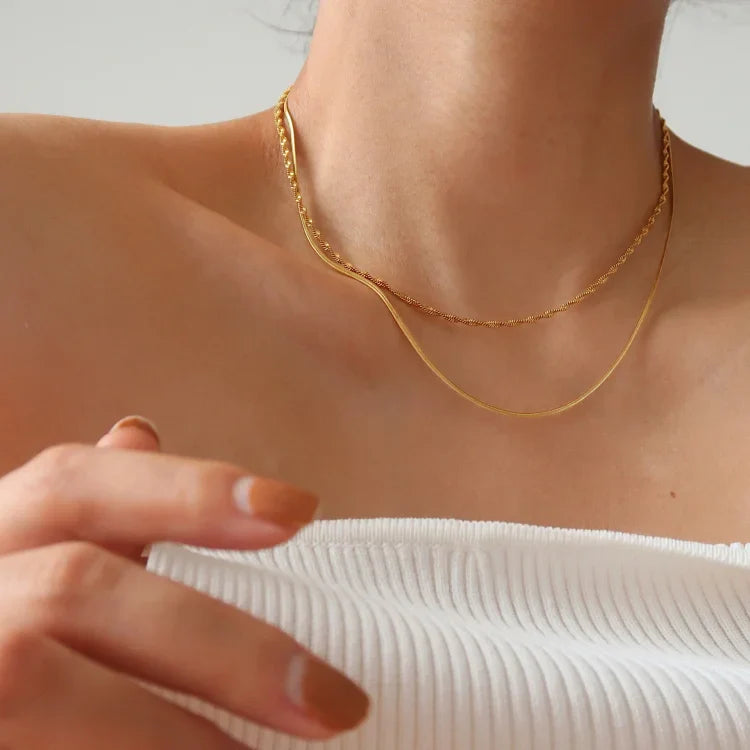 Stijlvolle Slanke Slangenketting - Isis