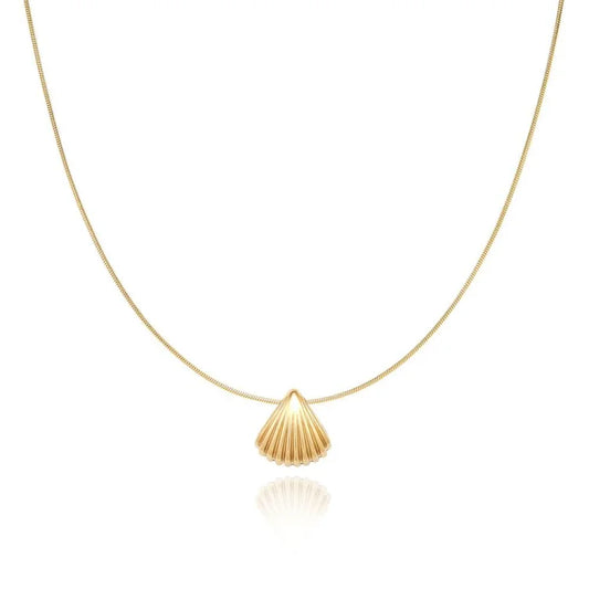Gouden Sint-Jakobsschelp Bloemenketting - Lila