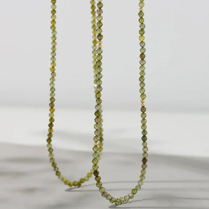 Olijfgroene Zirkonia Ketting - Celeste
