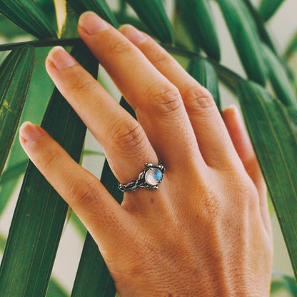 Stijlvolle Maansteen Statement Ring - Iris