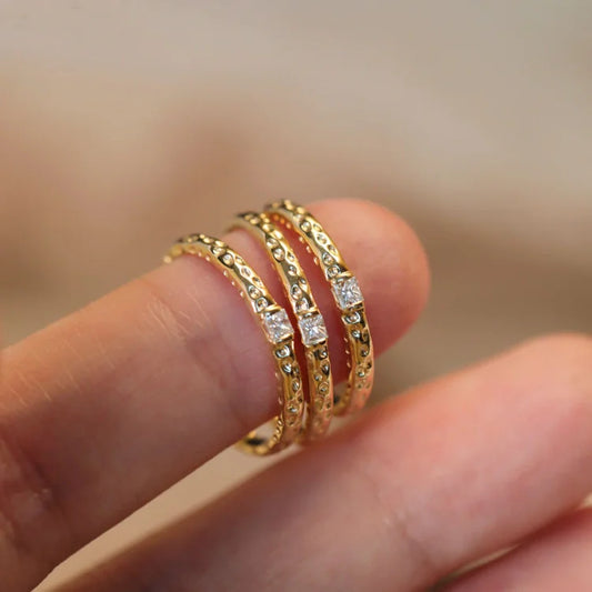 Vergulde Sterling Zilveren Ring met Zirkonia - Aurora