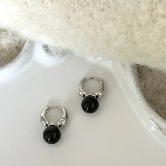 Stijlvolle Zwarte Onyx Oorbellen - Lina