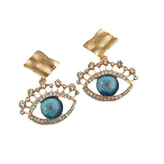 Gouden Vintage Oorhangers met Boze Oog - Nerina