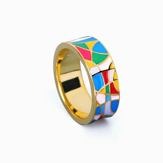 Klassieke Emaille Zirkonia Ring - Nadia