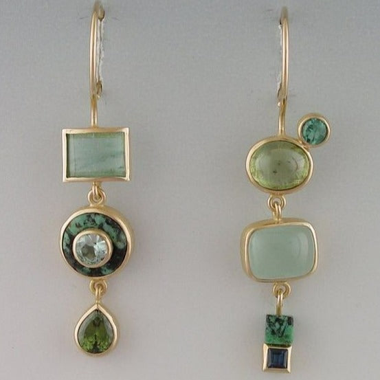 Vintage Groene Oorbellen - Floriana