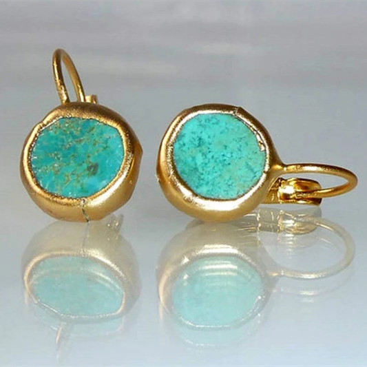 Gouden Oorbellen met Turkoois Accenten - Amaranta