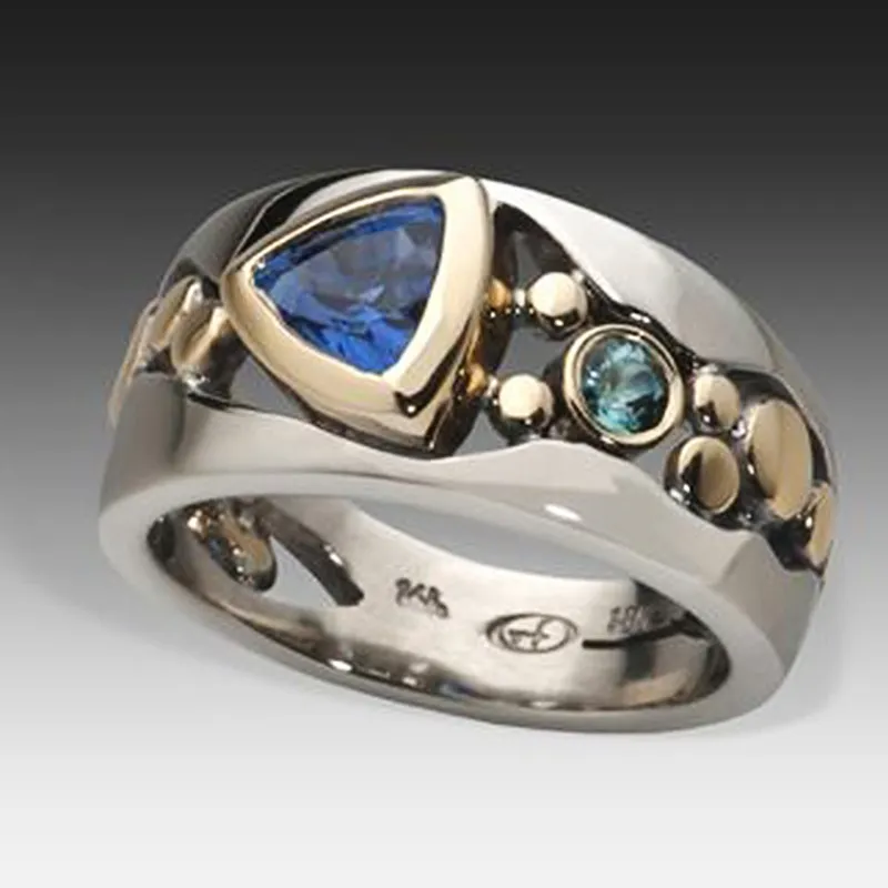 Vintage Zilveren Ring met Blauwe Edelsteen - Celina