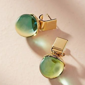 Vintage Oorbellen met Groene Kristal - Esmeralda
