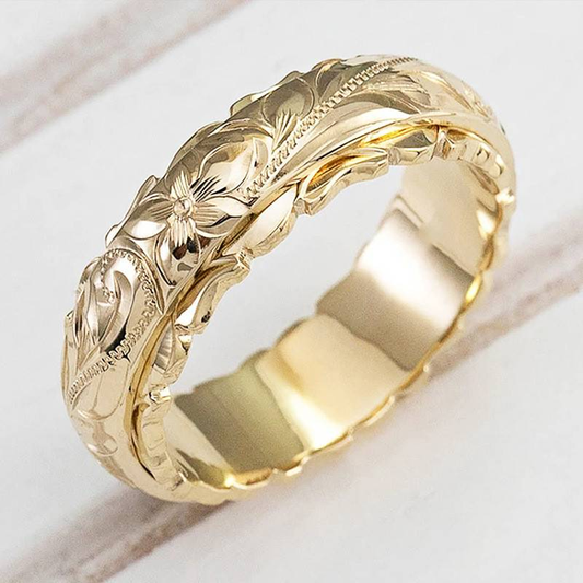 Vintage Gouden Bloemenring - Floriana