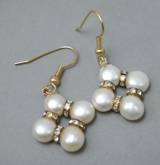 Vintage parel ster oorbellen