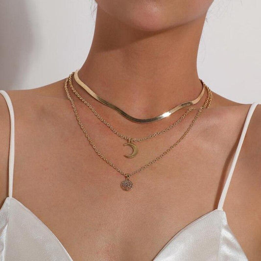 Levensboom & Halve Maan Multilayer Ketting - Selestina
