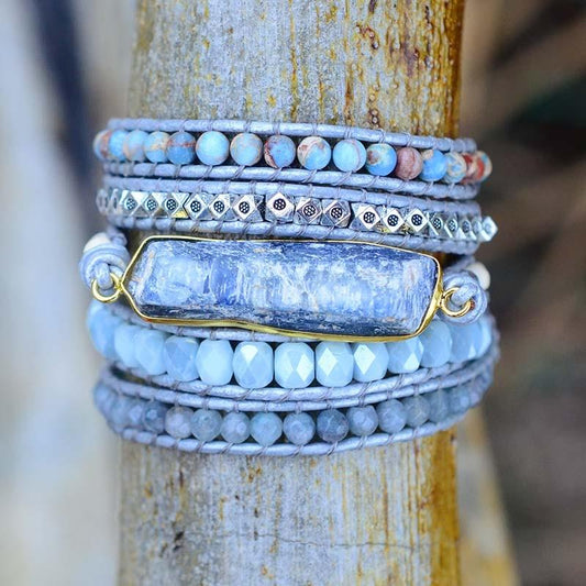 Helende Blauwe Topaas Wikkelarmband - Aurina