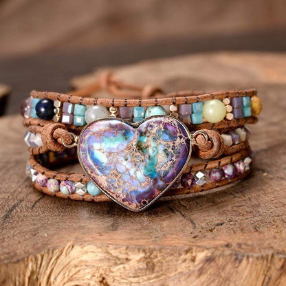 Helende Jaspis Hart Wikkelarmband - Amaris