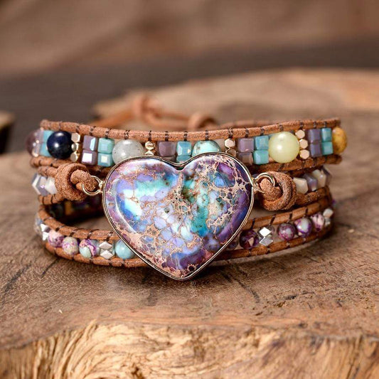 Helende Jaspis Hart Wikkelarmband - Amaris