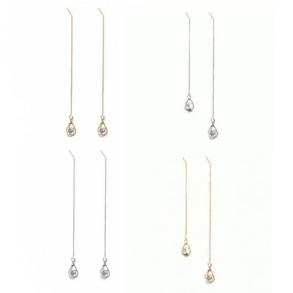 Lange Druppel Strass Oorbellen - Isalyn