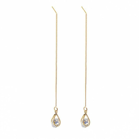 Lange Druppel Strass Oorbellen - Isalyn