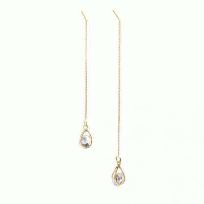 Lange Druppel Strass Oorbellen - Isalyn