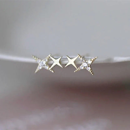Stervormige Stud Oorbellen met Zirkonia - Lyra
