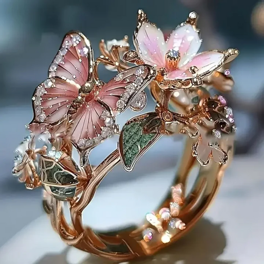 Natuur Helder Vlinder Zirkonia Ring