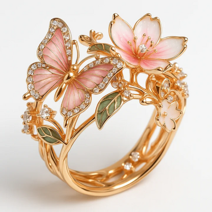 Natuur Helder Vlinder Zirkonia Ring