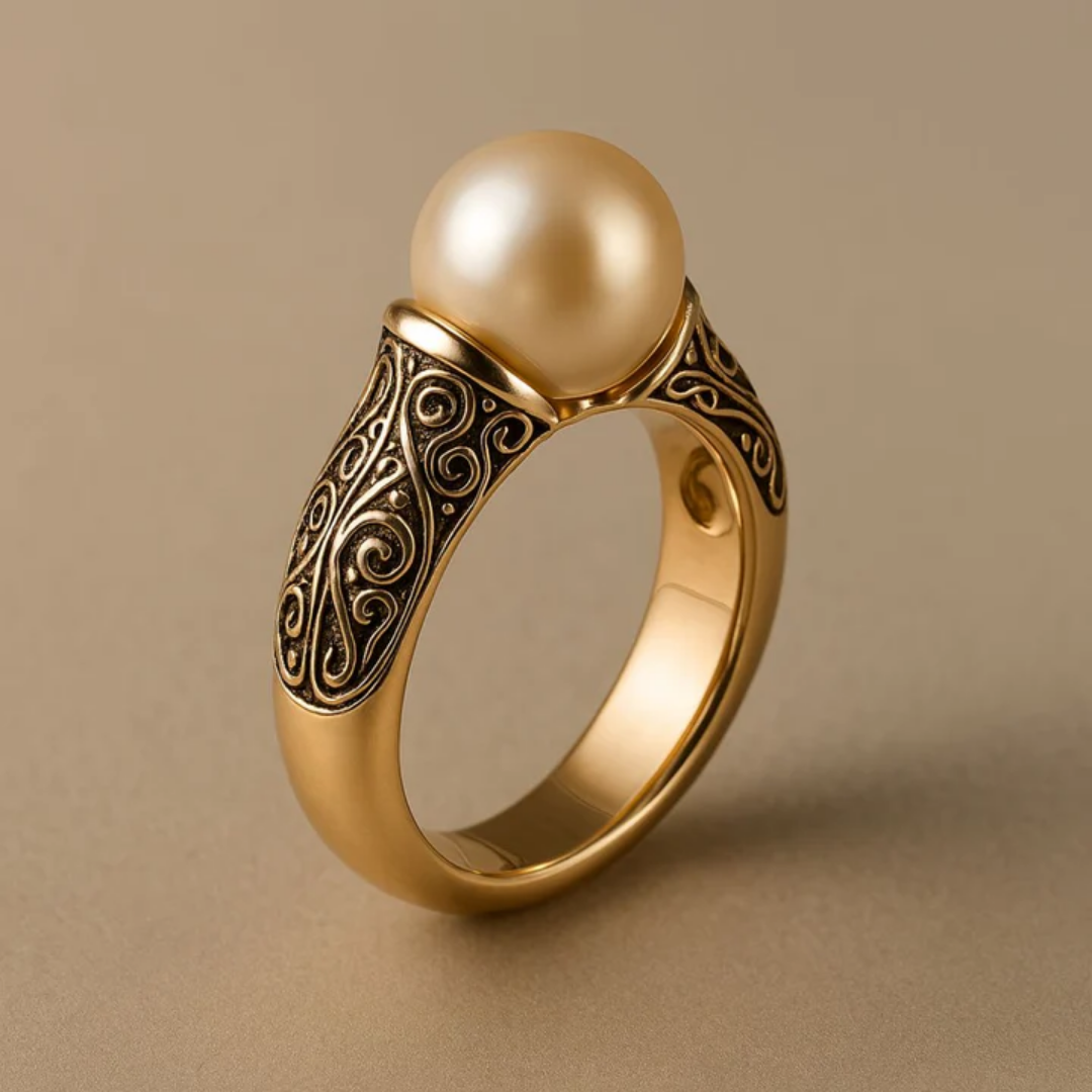 Vintage Gouden Ring met Parel - Aurelia