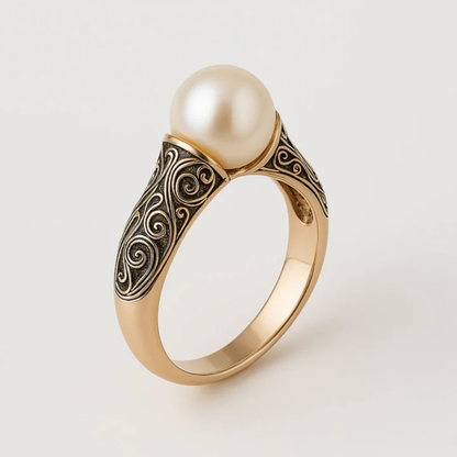 Vintage Gouden Ring met Parel - Aurelia