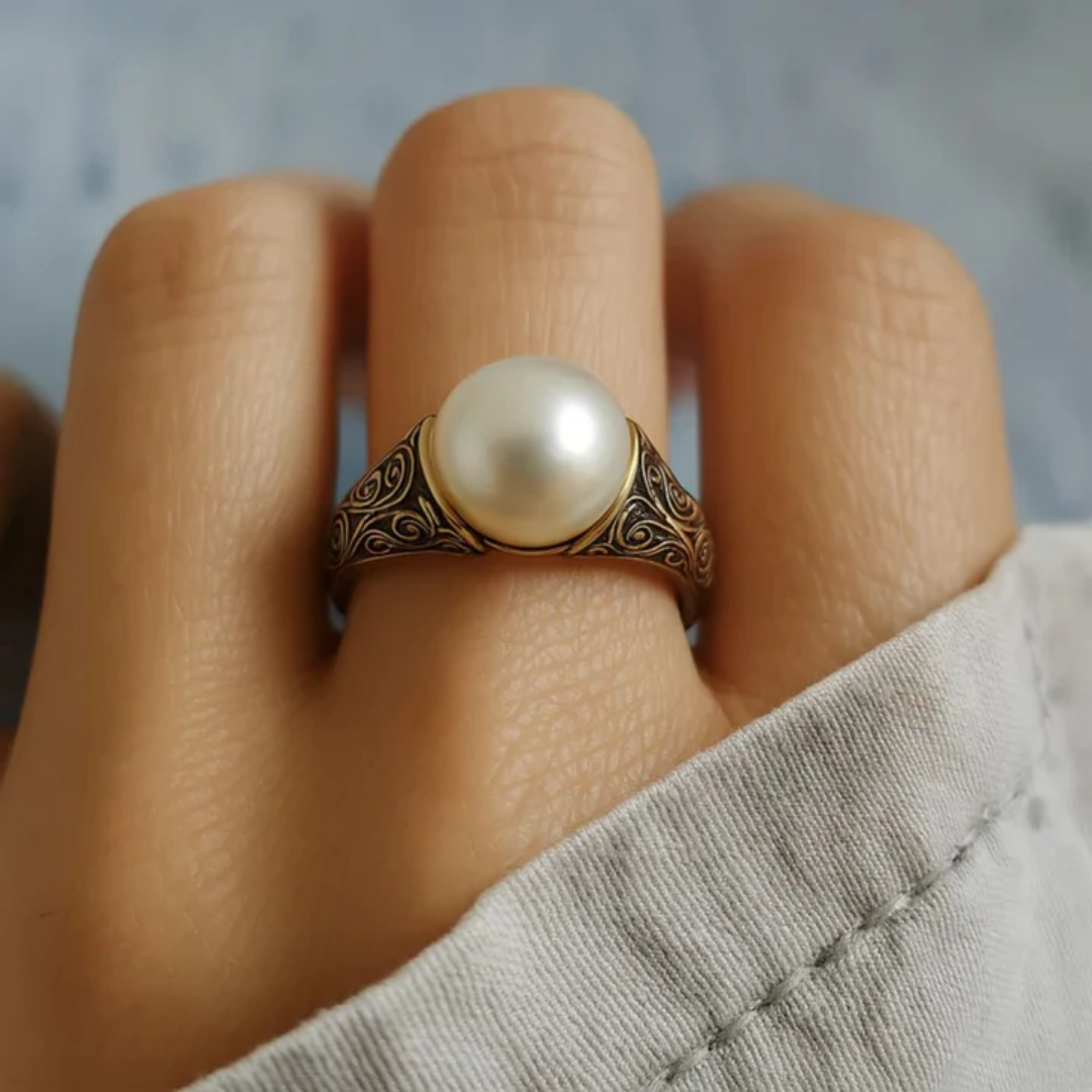 Vintage Gouden Ring met Parel - Aurelia