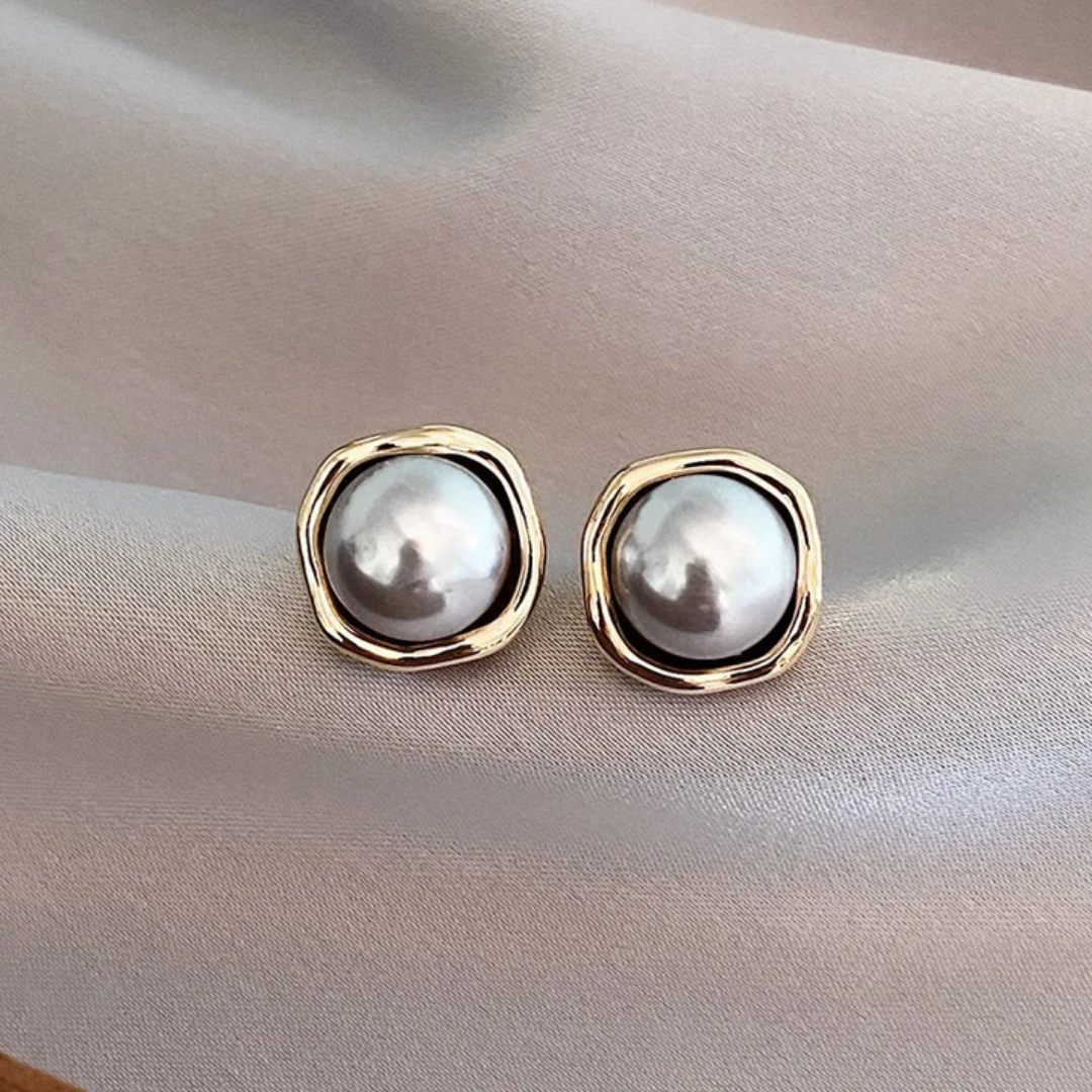Elegante Zwarte Parel Oorbellen