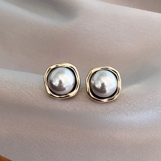 Elegante Zwarte Parel Oorbellen