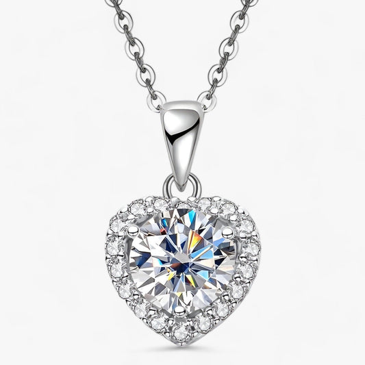 Moissanite Hart Hanger Ketting - Amouria