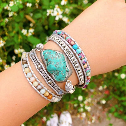 Turkoois Heling en Bescherming Wikkelarmband - Selina